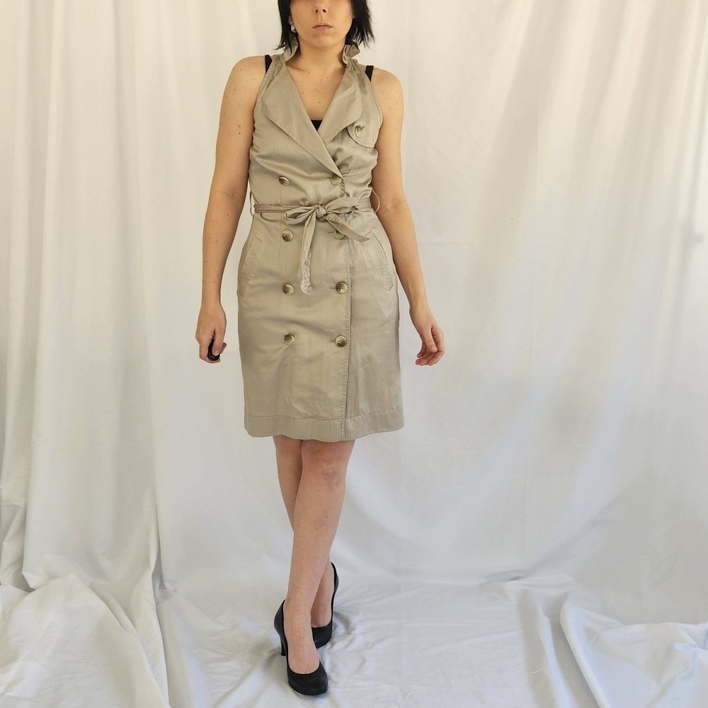 Ann Taylor Tan Trench‎ Coat Stule Dress